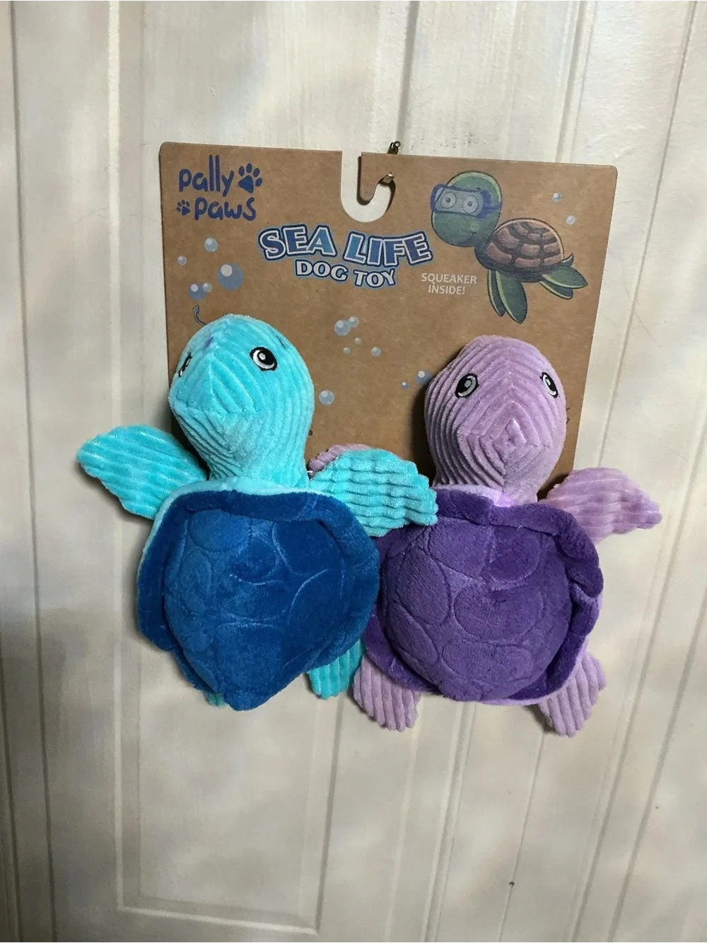 Brand New Pally Paws~ Set / 2  Turtle 🐢 10” Squeaky Dog Toy with Squeaker